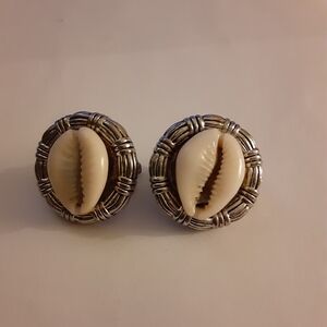 Silver Tone Cowrie Shell Clip On Earrings Bundle 3 $10 Items For $20